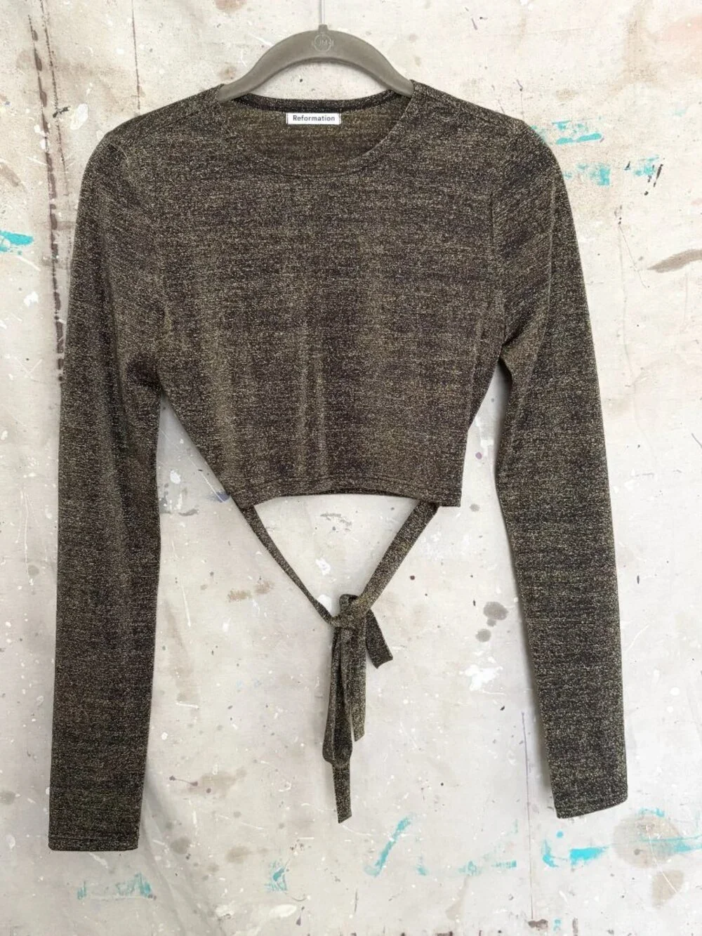 Reformation Jupiter Metallic Crop Top